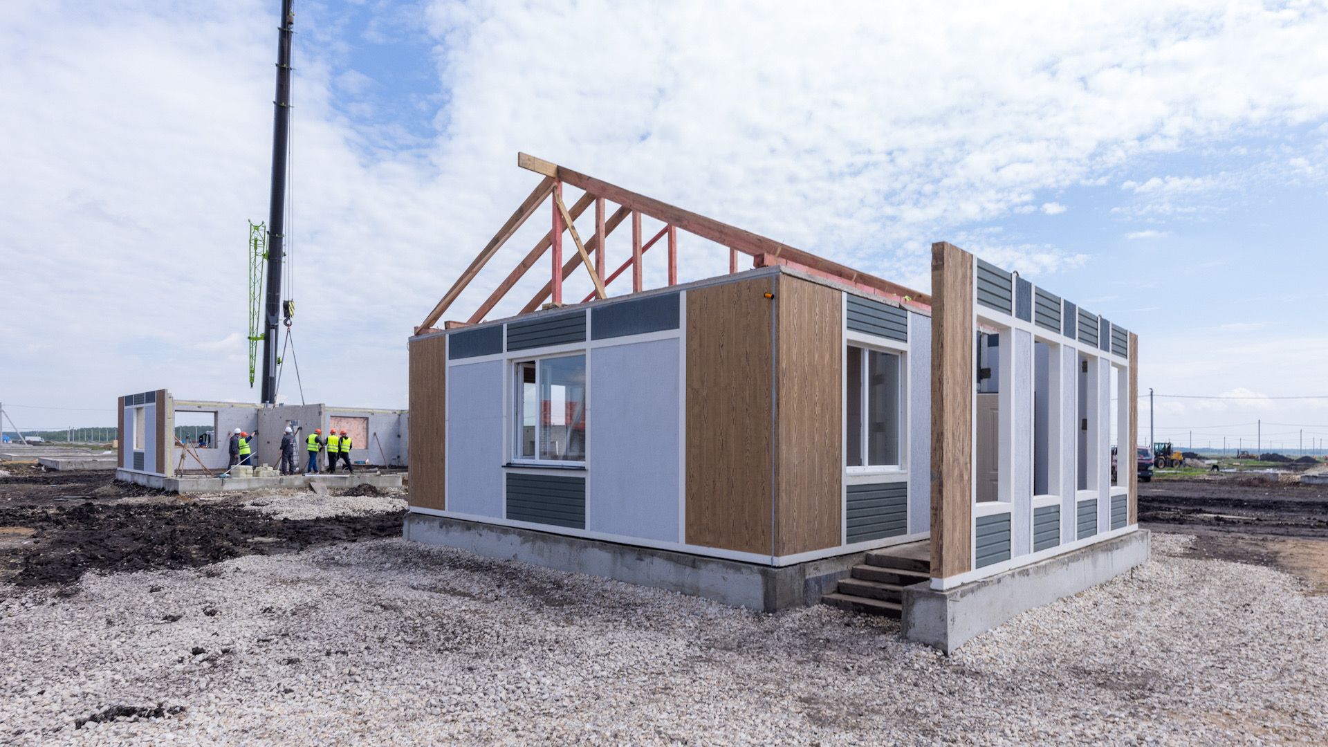 Olzhas Bektenov checks construction works on housing for flood victims in North Kazakhstan region